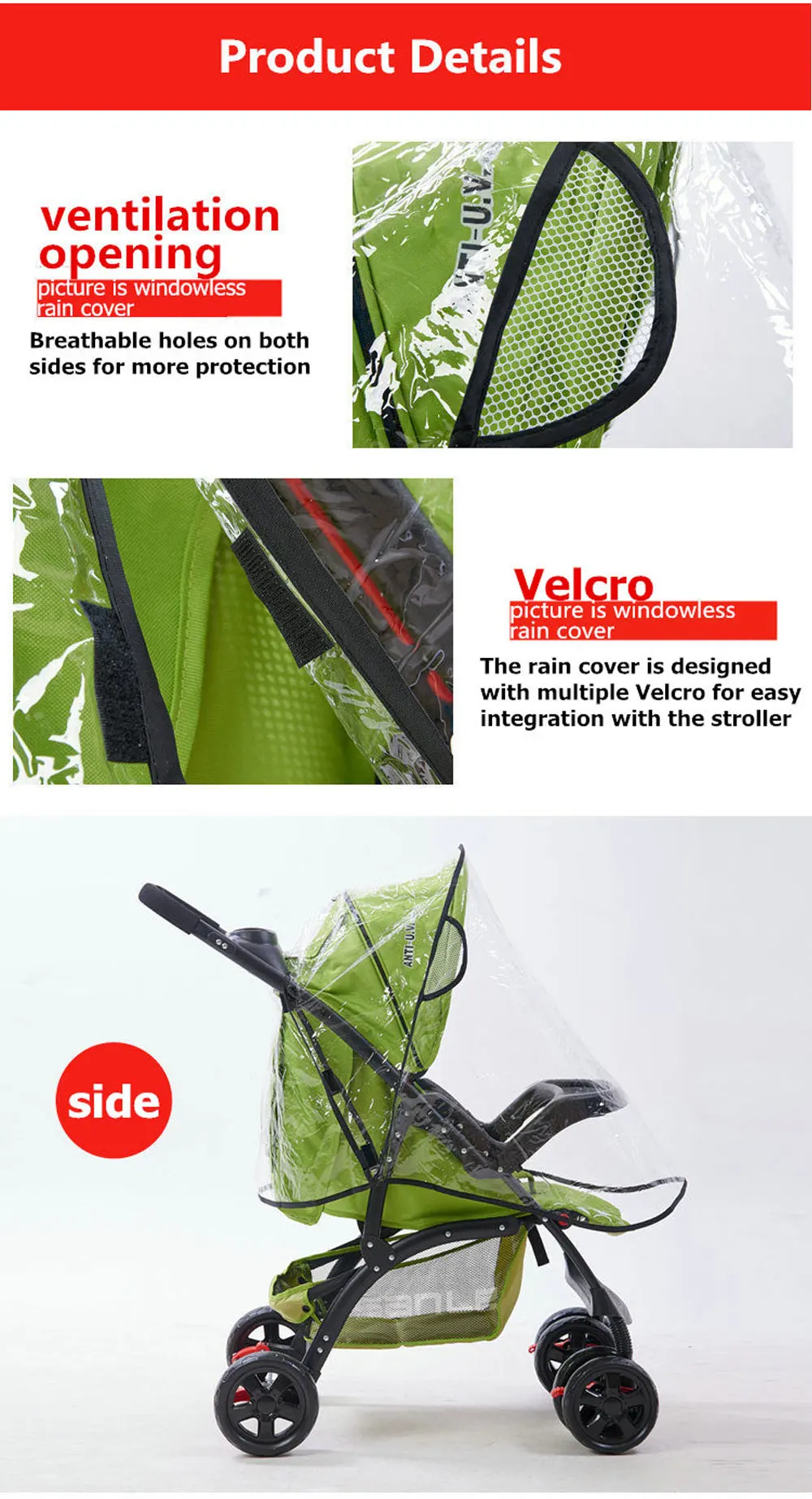 Аксессуары водонепроницаемый дождевик защитный плащ для пыли на молнии открытые прозрачные коляски Детские коляски