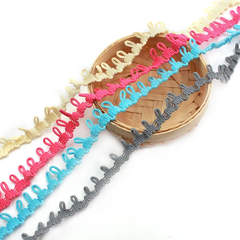 Цветная петля 2 см эластичная тканевая кнопка тесьма шнур кружевная отделка