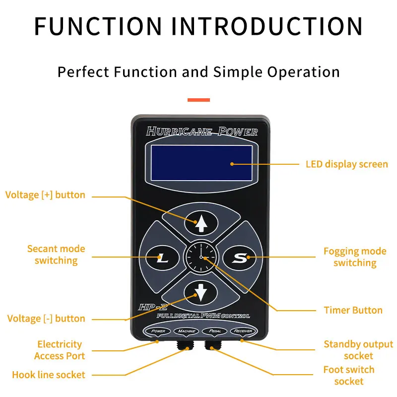 Beste Hp 2 Digitale Lcd Tattoo Voeding Hurricane Rotary Tattoo Machine Tattoo Supplies Permarent Make Up Tattoo Voeding