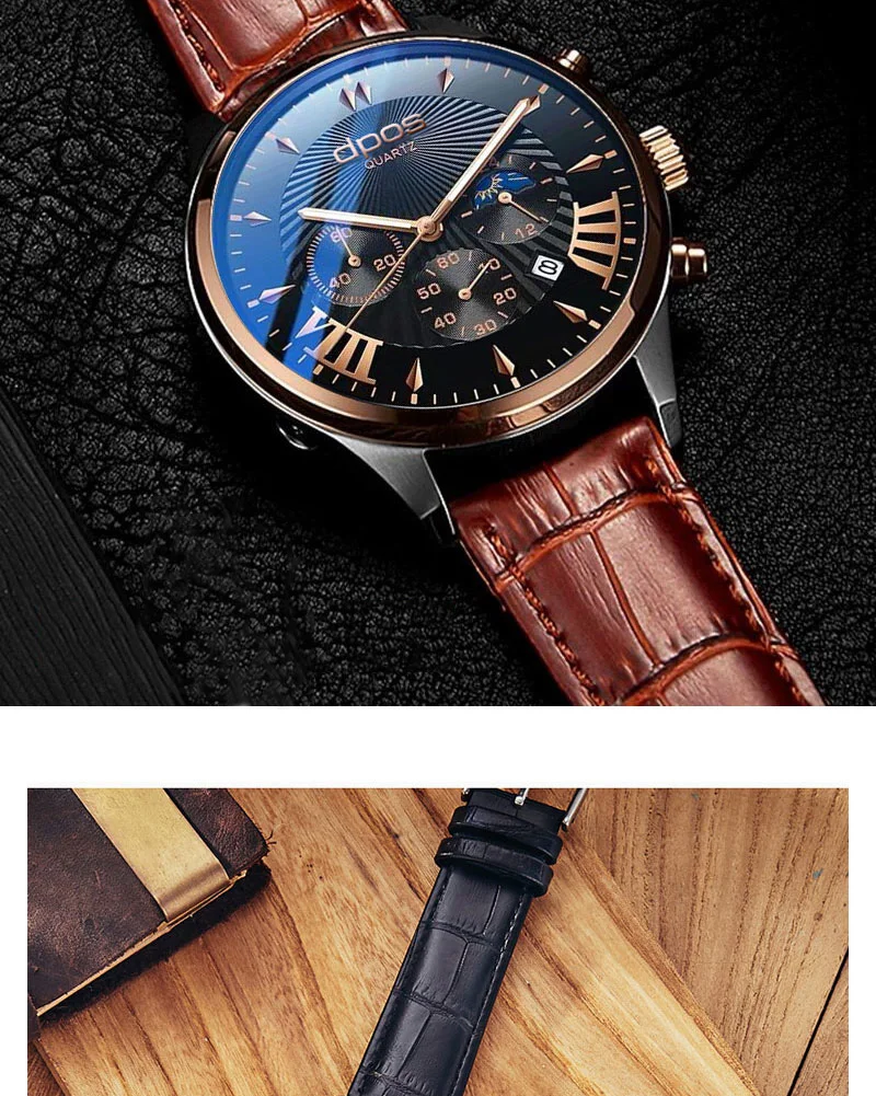 relogio masculino Luxury Watches Men Fashion Sport Steel Leather Band Date Watch Quartz Business Wristwatch reloj hombre