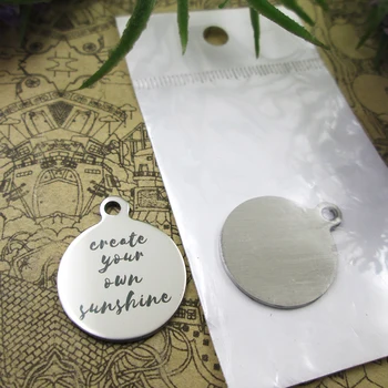 

20pcs--"Create Your Own Sunshine"stainless steel charms 5 styles for choosing DIY Charms for necklace bracelets