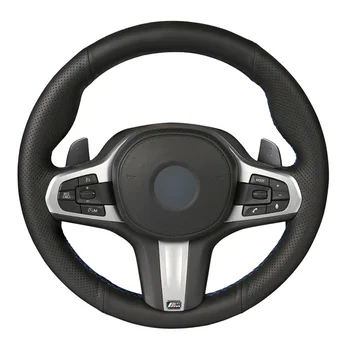 

Black Faux Leather Car Steering Wheel Cover for BMW M Sport G30 G31 G32 G20 G21 G11 G12 G14 G15 G16 X3 G01 X4 G02 X5 G05 X7 G07