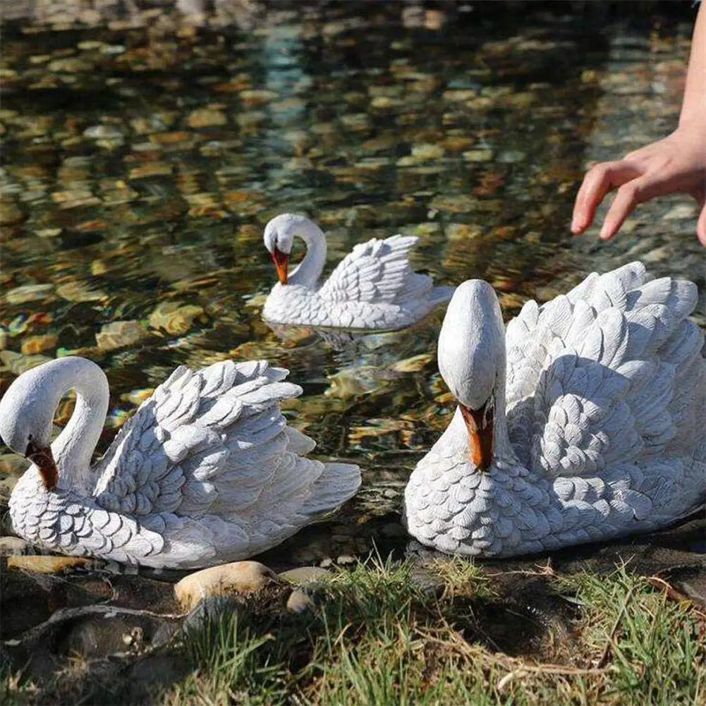 Моделирование Лебедь скульптура открытый сад рыба пруд Декор водный пейзаж скалы аквариум ландшафтное украшение