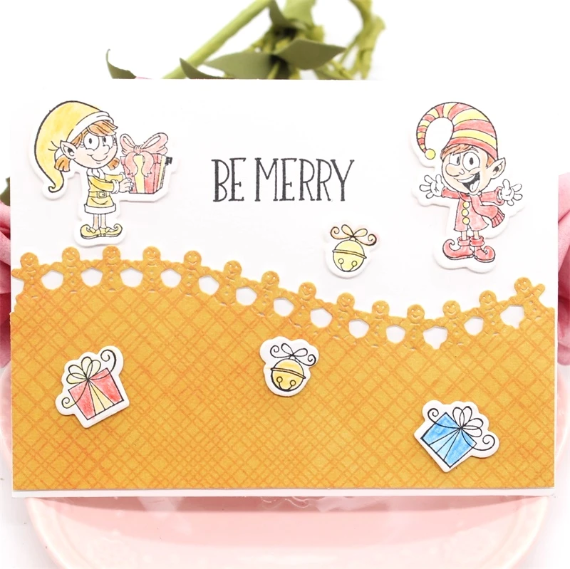 

KLJUYP Gingerbread Man Border Metal Cutting Dies Stencils for DIY Scrapbooking/photo album Decorative Embossing DIY Paper Cards
