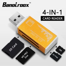 Красочный 4 в 1 устройство для чтения карт памяти для Memory Stick Pro Duo Micro SD/T-Flash/M2/MS флэш usb устройство для чтения карт памяти sd адаптер