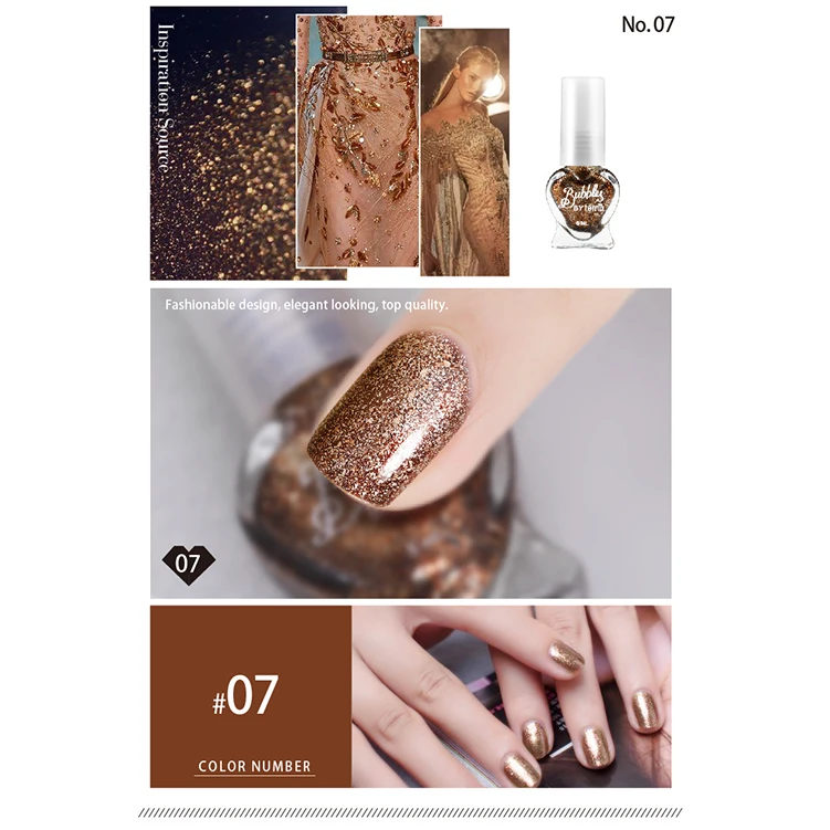 VTemix-7 Givenone 5 пилка для ногтей красочный голографический лак для ногтей на водной основе сияющий блеск Отшелушивающий блеск лак для ногтей 60s сушка - Цвет: VTemix-7