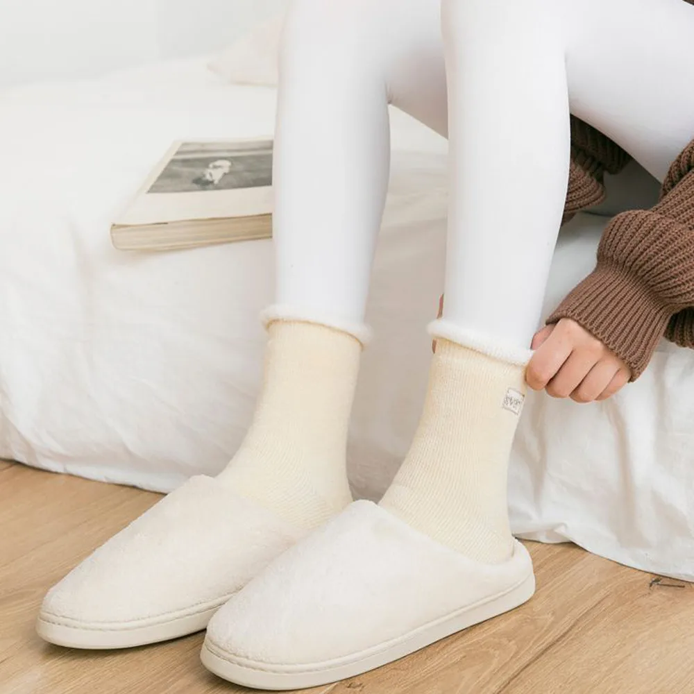 Зимние женские носки ORLVS, бархатные женские носки, calcetines mujer divertido, толстые теплые носки с оборками,#4