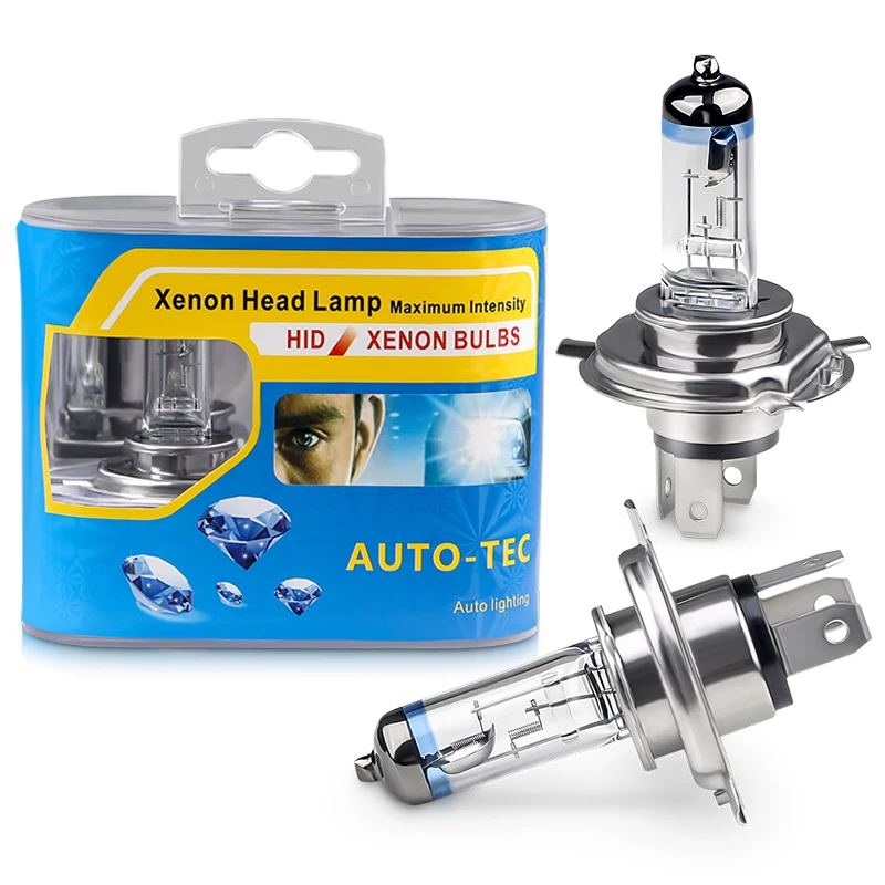 2pcs H4 P43T 12V 60/55W Halogen Bulb Headlight Light 4300k h4 Xenon Halogen Fog Lamp Super Bright Car Light Source Long Lifetime afbeelding
