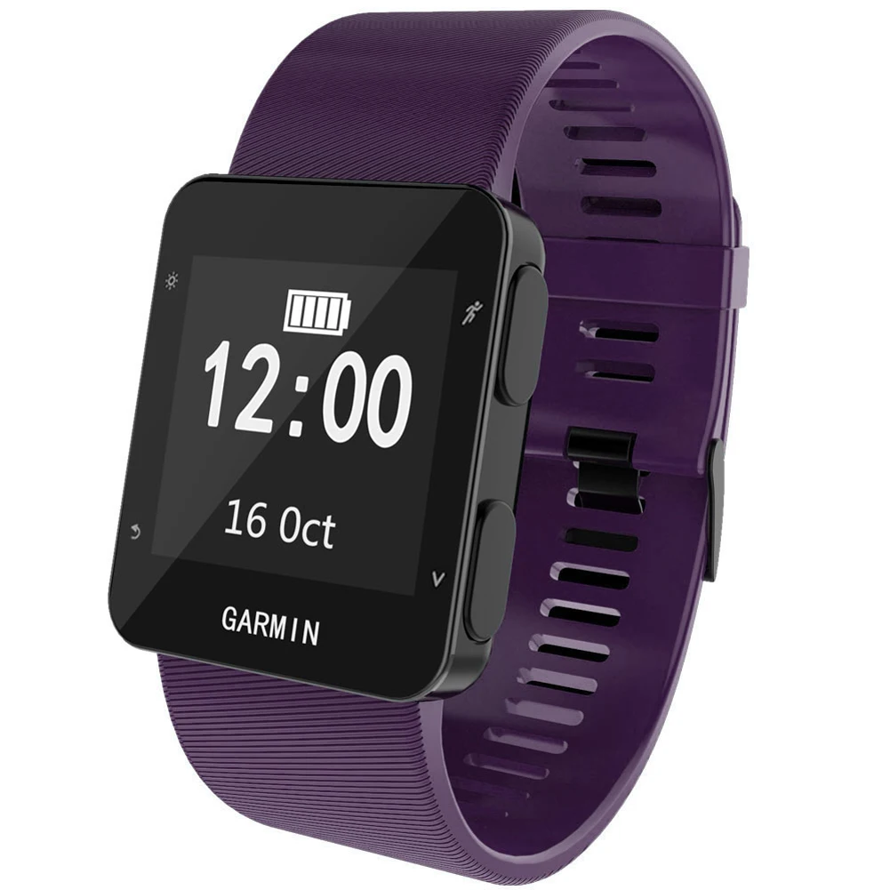 Для Garmin Forerunner 35 30 Смарт часы ремешок Премиум мягкий сменный силиконовый ремень ремешок с саржевой черной пряжкой
