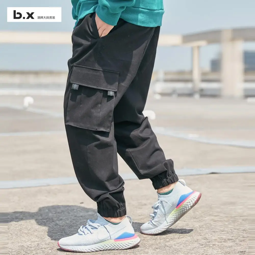 Б. Х популярный логотип большой размер мужская одежда карман украшение напечатанные ленты повседневные брюки