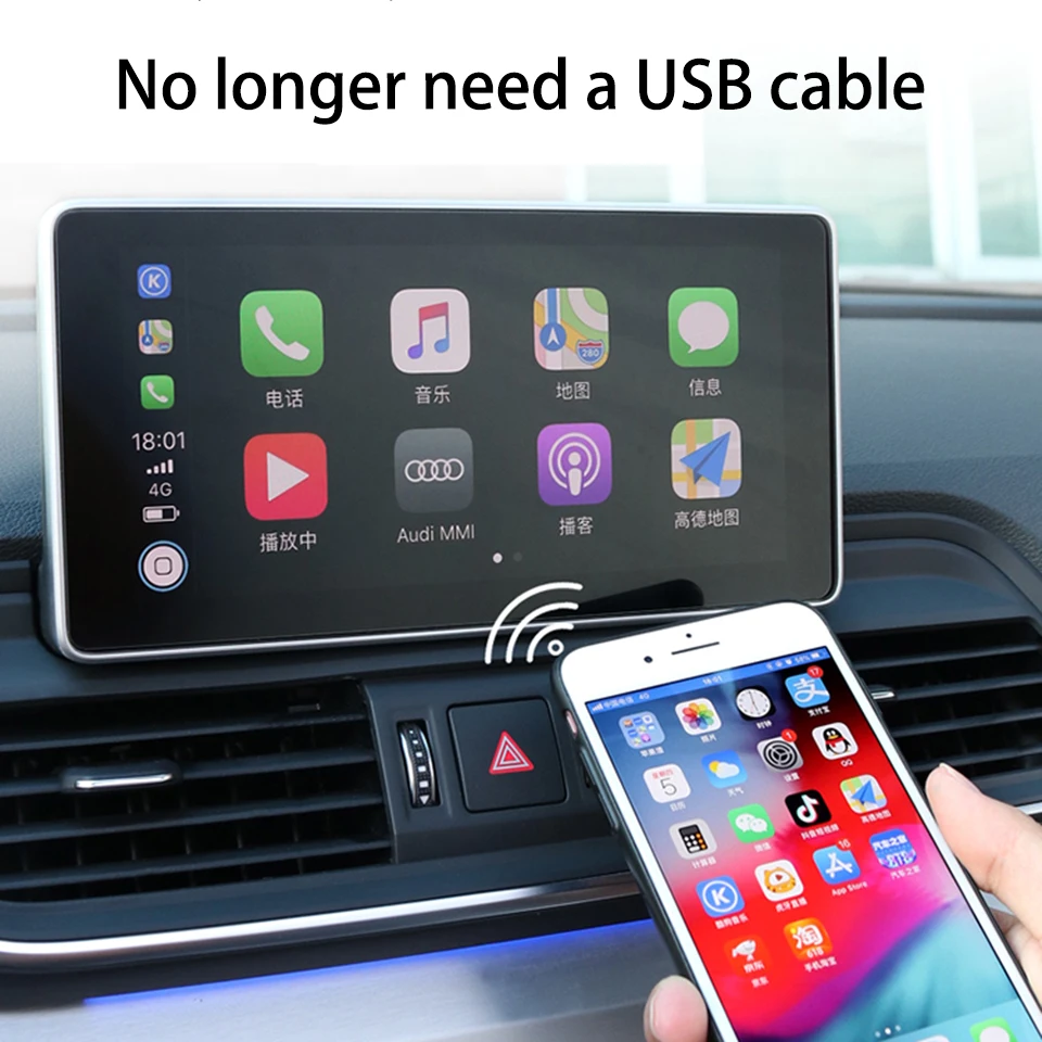 Оригинальный Автомобильный адаптер с проводным кабелем для AUDI A3 A4 A5 Q2 USB