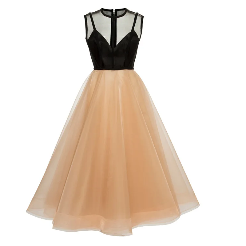 Короткое вечернее платье с кружевной аппликацией, сексуальное черное платье без рукавов с открытой спиной, Модное Элегантное Вечернее Платье До Колена