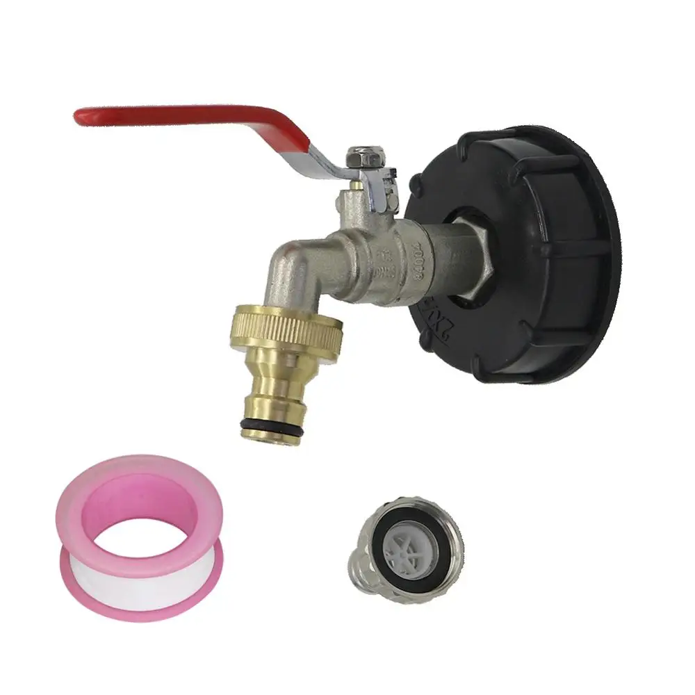 IBC Tank Adapter/Outlet S60X6 To Brass Garden Tap Water With 1/2" Hose Oil Fuel 