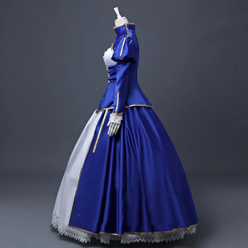 Индивидуальный персональный портной FGO Saber Altria Pendragon Косплей Костюм синее платье