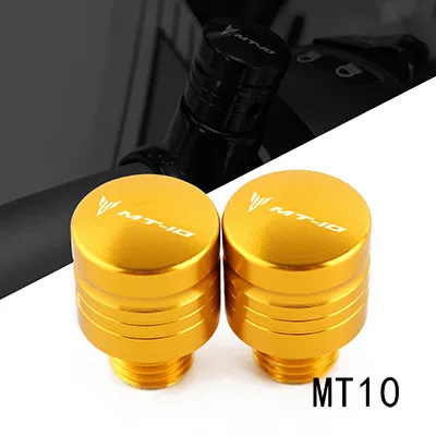2 шт M10* 1,25 левая правая резьба зеркальное отверстие заглушка болты для Yamaha MT07 MT 07 MT-07 MT09 MT-09 MT10 MT-10 шесть цветов - Цвет: MT10 gold