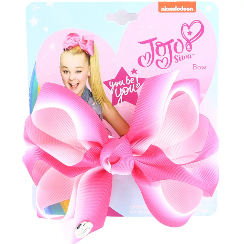 5 &quotJoJo Siwa заколки для волос с бантиками ручной работы металлическим принтом