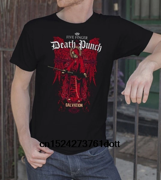 Подробные сведения о Five Finger Death Punch Мужская черная футболка металлическая группа
