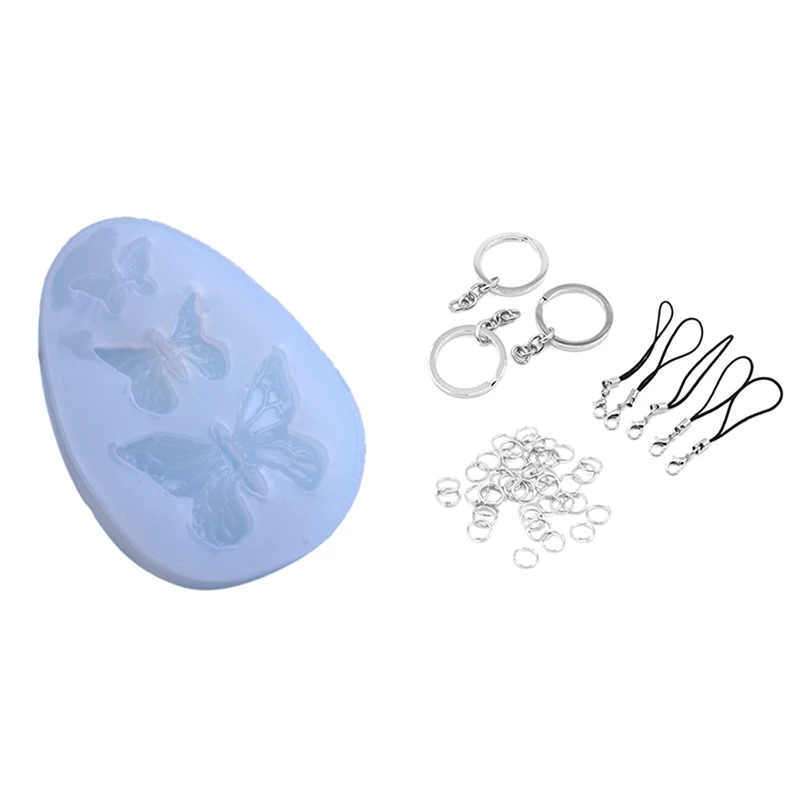 Diy Keychain Single Circle Mobile Phone Rope Set with Jewelry Liquid Silicone Mold Animal Butterfly Resin Charms Molds | Украшения и