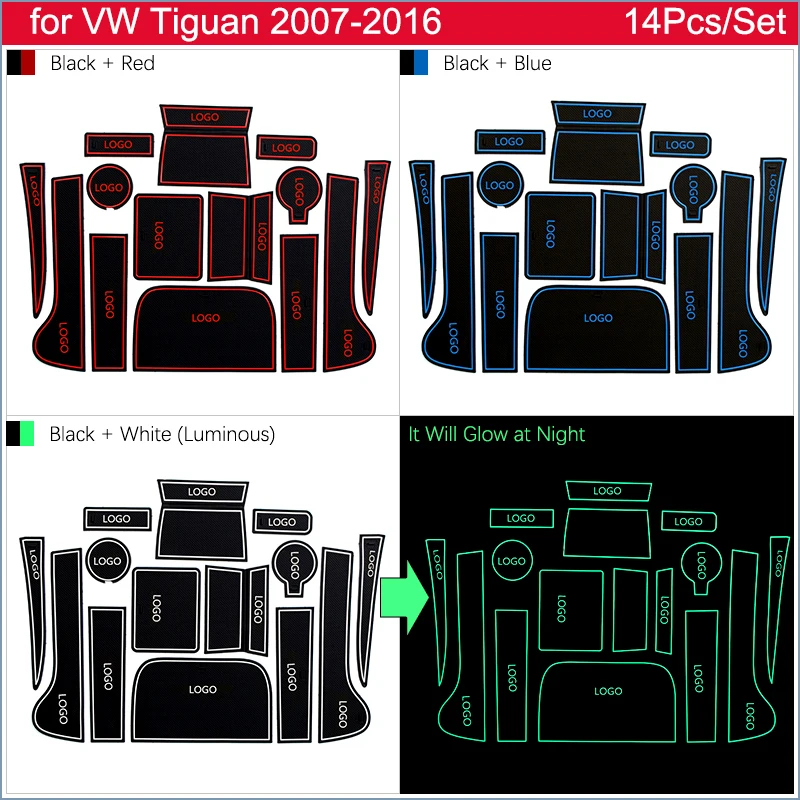 Противоскользящая дверная резиновая подушка для VW Tiguan 2007~ для Volkswagen 2010 2013 паз коврик аксессуары для салона автомобиля