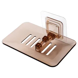Suction Cup Wall Dishes Soap Dish Case Soap Box Dish Storage Plate Drain Soap Box Storage Rack Plastic Holder