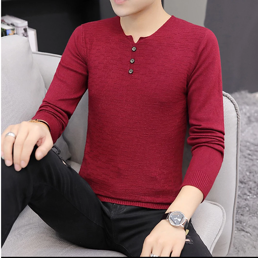 Мужской пуловер, Свитера с v-образным вырезом, повседневные облегающие свитера с длинным рукавом, вязаный пуловер, топы весна-осень размера плюс 3XL, мужской свитер