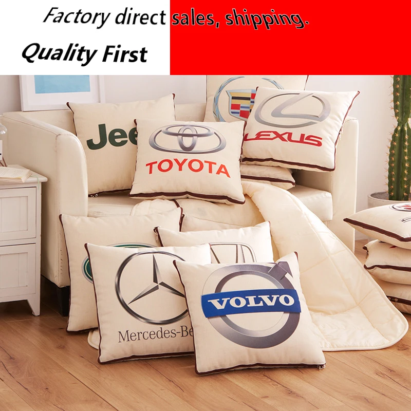 

Car pillow quilt dual-use pillow car headrest car interior car pillow car seat car car waist cushion car logo