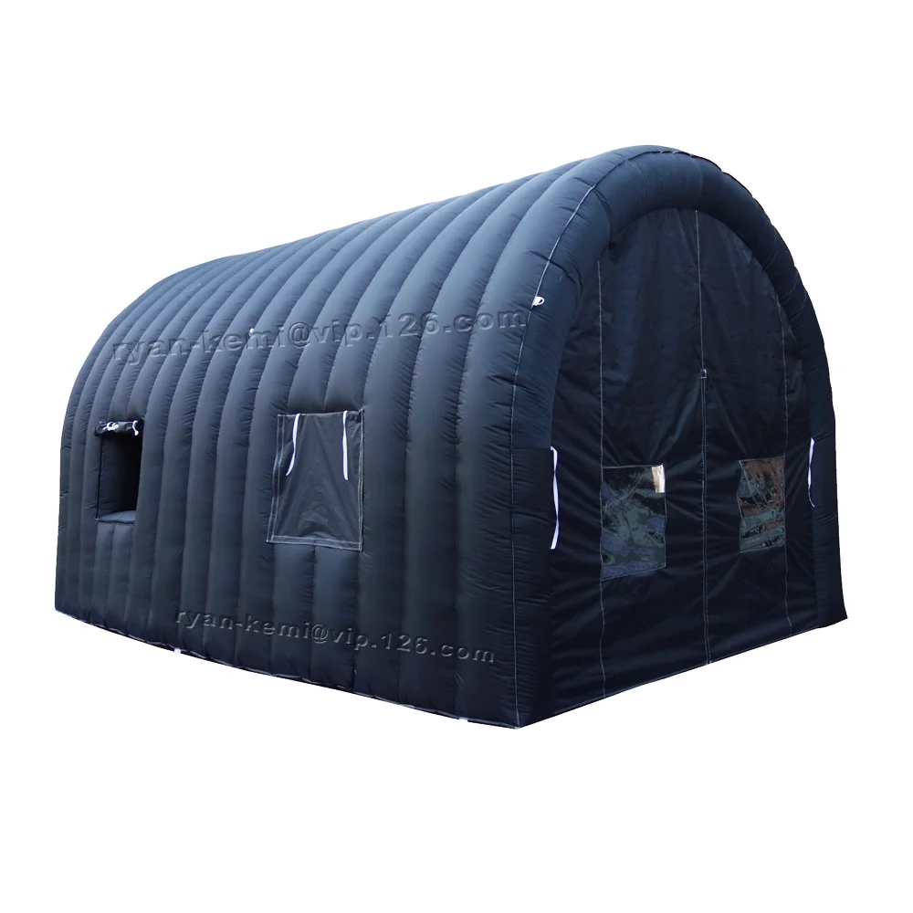 6mLx4mWx3. 5mH полностью черные надувные палатки с дверным прозрачным окном для мероприятий надувной тент для вечеринок автомобильный гараж