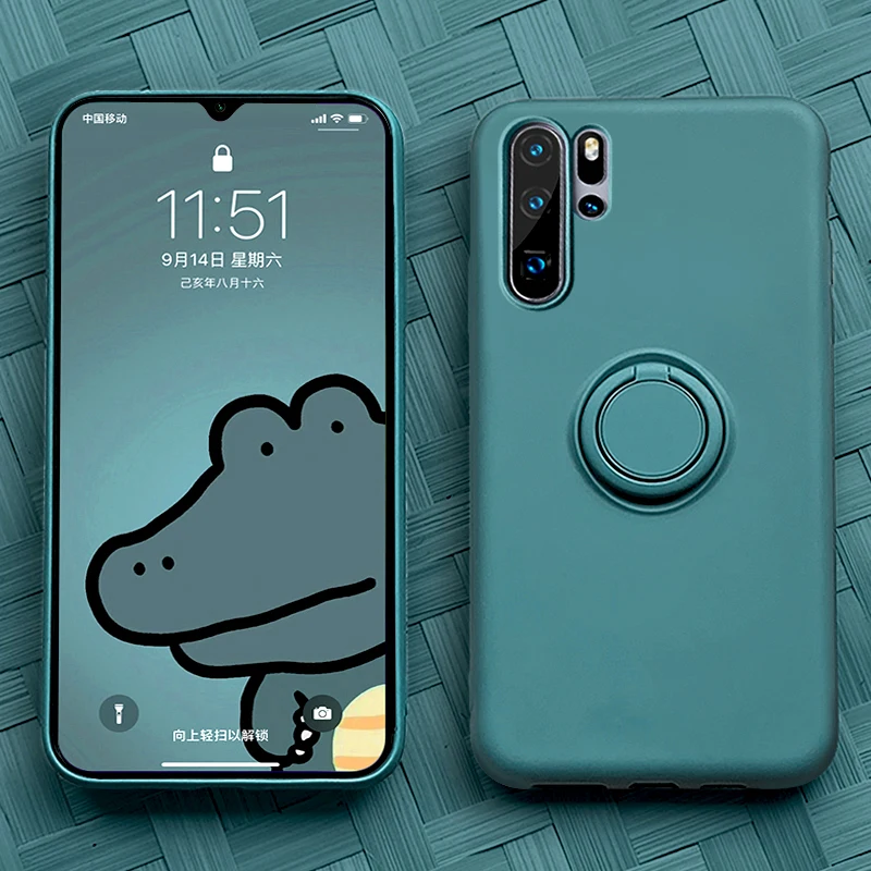 Мягкий силиконовый чехол для телефона Huawei P30 P20 Mate 20 Pro Lite P40 Nova 3 3i P30Lite с кольцом