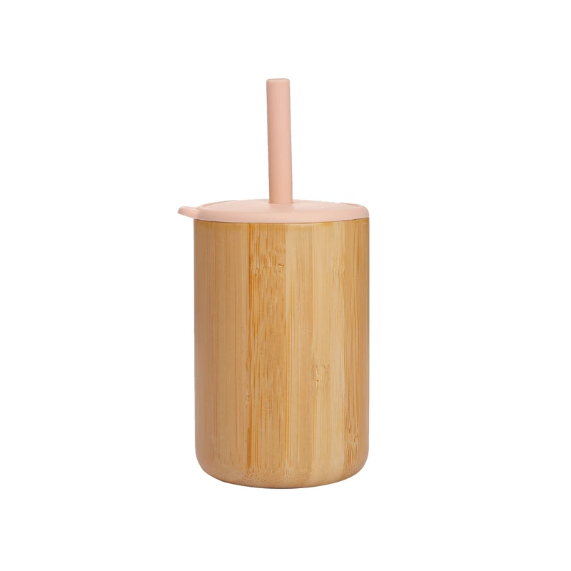 Baby Feeding Cups Bamboo Drinking Wood Cup BPA Free Baby Learning Drinkware Childrens Soft Straw Cups for Children