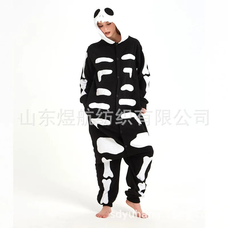 Jack Skeleton Polar Fleece Cartoon One-piece Pajama Home Wear Animal Costume Manufacturers Direct Selling One's