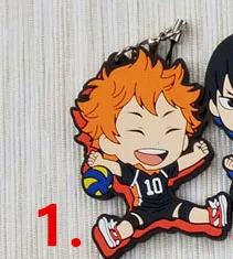 Горячий Аниме Haikyuu резиновый брелок для ключей ремешки редкий косплей подарок - Цвет: 1