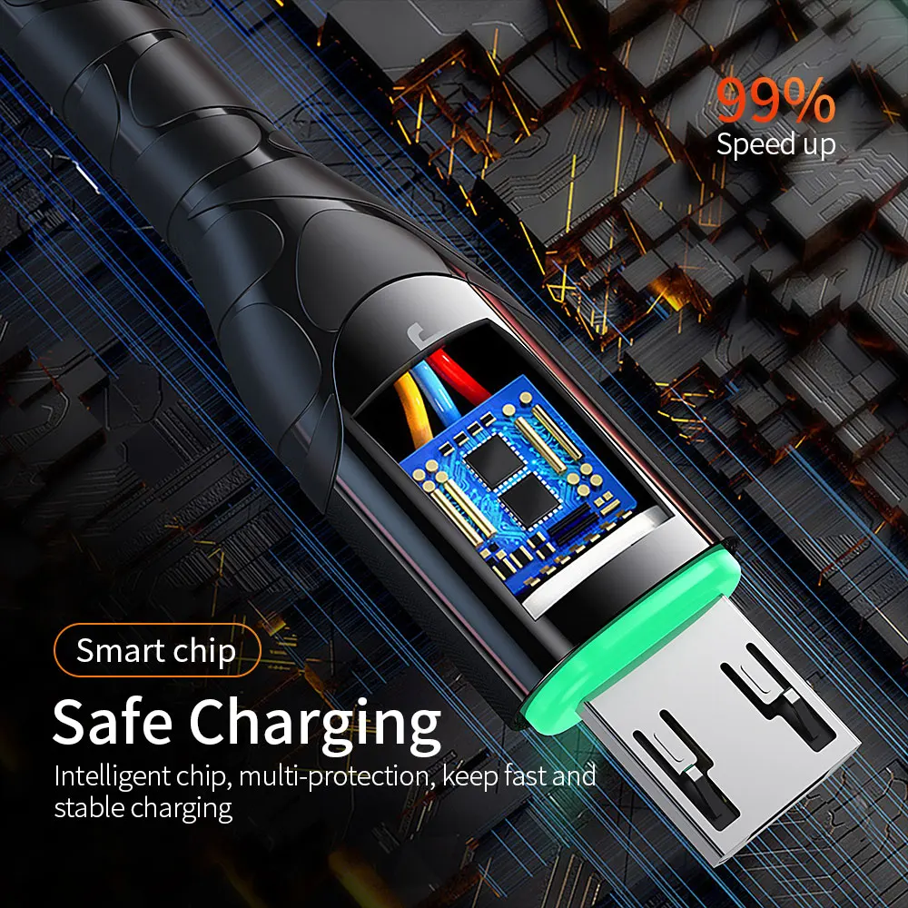 Кабель Micro USB Essager 3 А м 2 м|Кабели для мобильных телефонов| |