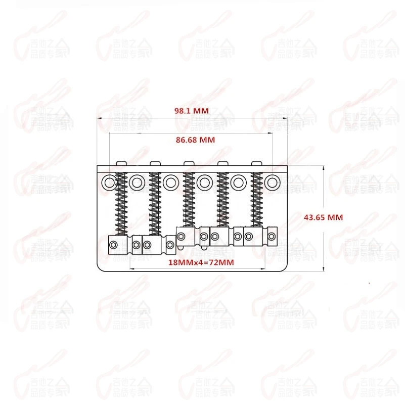 Wilkinson WBBC-5 пять 5 струн бас мост с латунными седла(#1140) Сделано в Корее