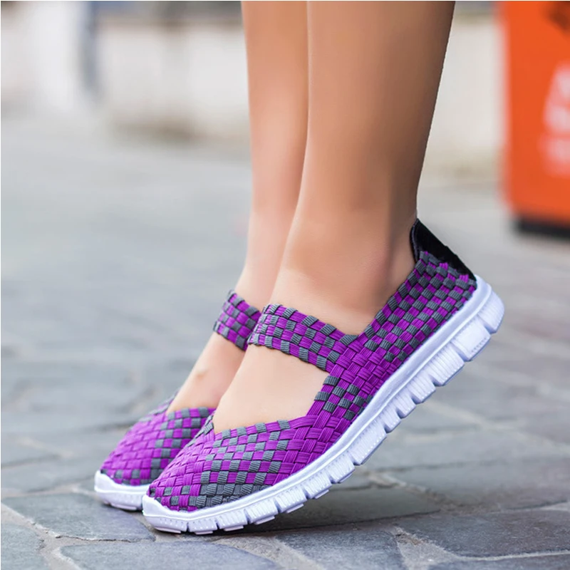 

Women sneakers 2019 New fashion breathable weaving casual shoes woman comfortable flats sneakers women shoes zapatos de mujer