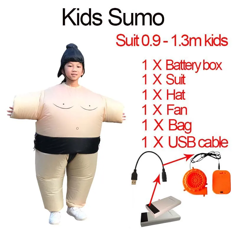 Надувные костюмы для борьбы сумо Verkleedkleren Car Fat Kids Man Wrestler на Хеллоуин, детское нарядное платье для всего тела Sumo, костюм - Цвет: Kids sumo