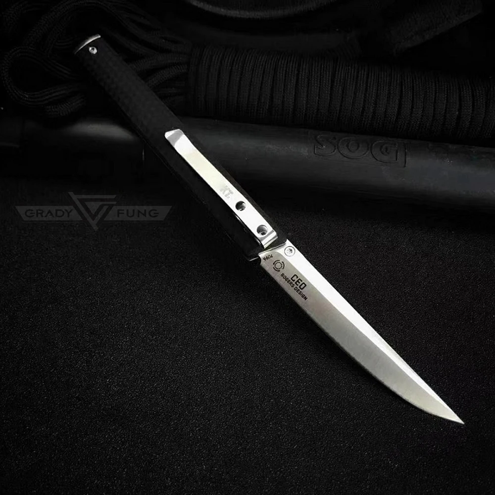 WHYEDC OEM качество CEO 7096 складной нож 8cr13mov стальной армированный стеклом нейлоновая ручка легкий карманный нож для выживания EDC