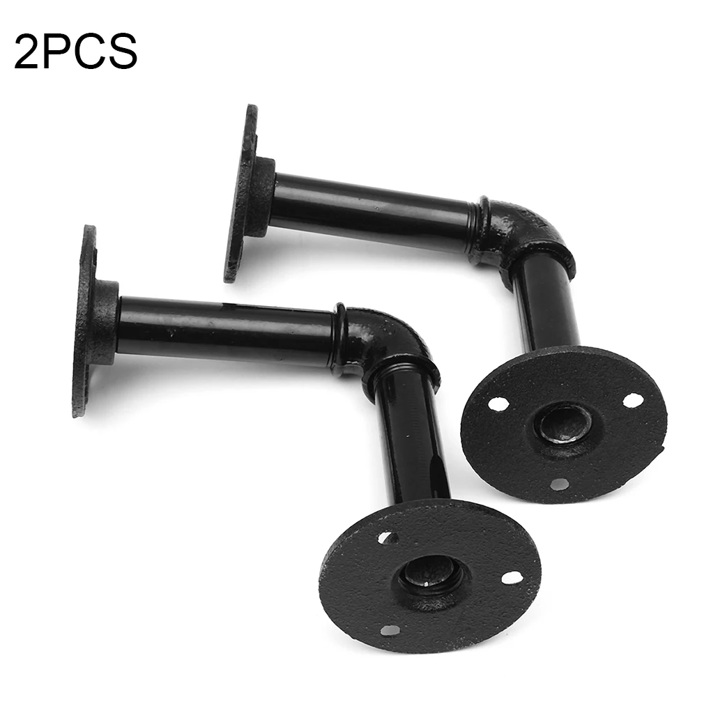 

2PCS Pipe Shelf Bracket Iron Industrial Pipe Shelf Bracket Mounting Bracket Holder Storage Holders Racks Home