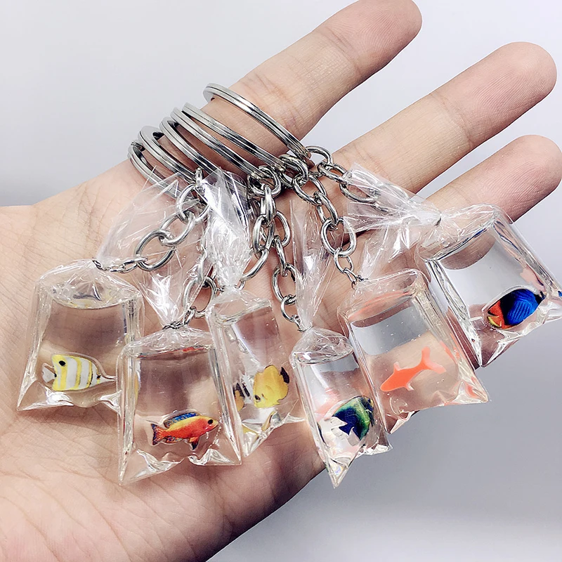 1pc Resin Goldfish Shape Keychain Fish Water Bag Charms Resin Fish