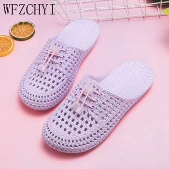 

Hollow hole shoes baotou sandals slippers female home shoes casual slippers non-slip deodorant home indoor lazy student slipper