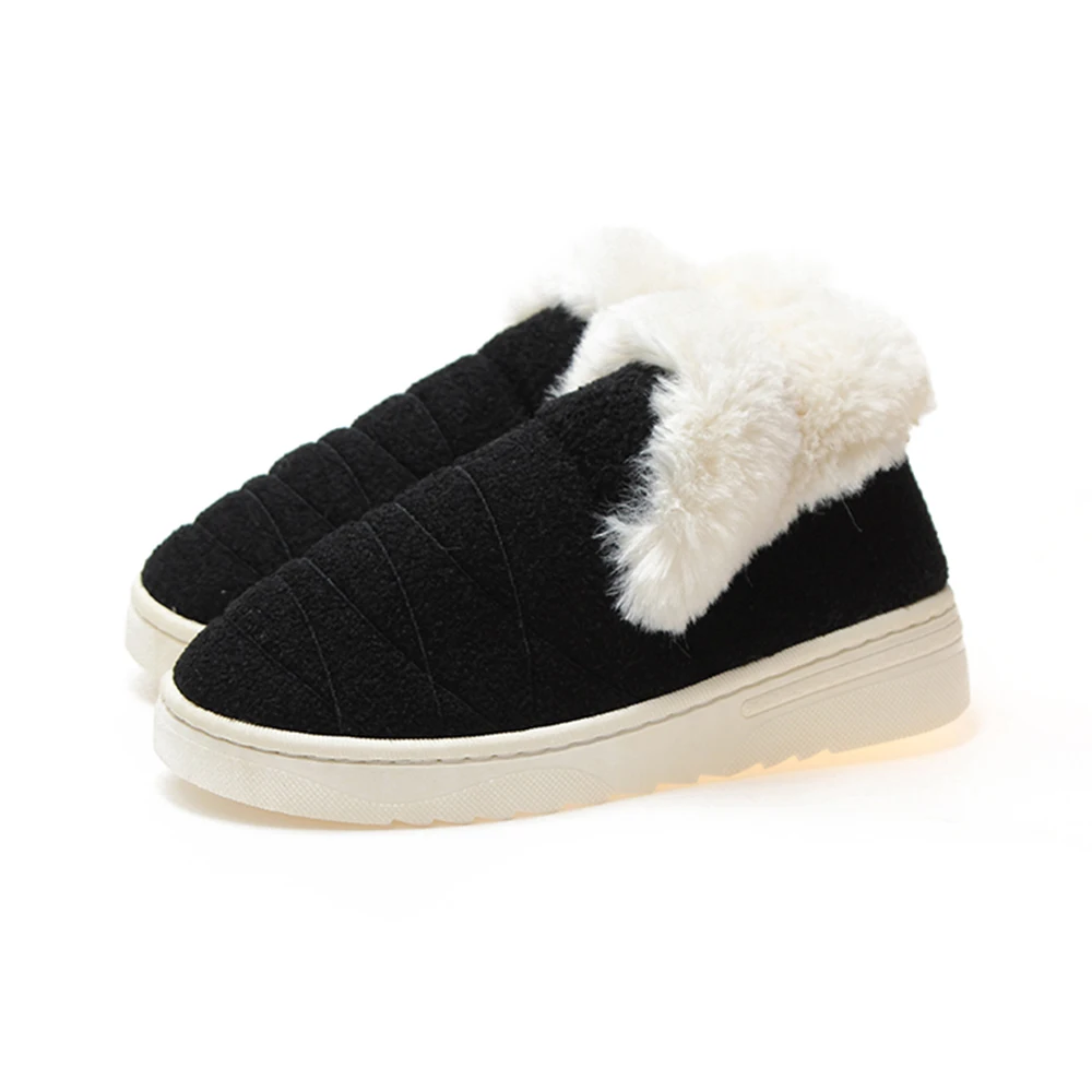 SOPHITINA Solid Comfortable Slipper Winter Round Toe Fashion Design New Shoes Very Warm Slipper MO371 - Цвет: Black