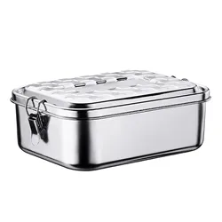 New Lunch Box 304 Top Grade Stainless Steel Silicone Seal Ring Leakproof Bento Box 1000/1400/1900ml Snacks Containers