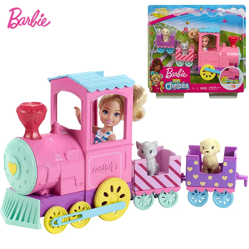 boot Wereldbol Weglaten Barbie Club Chelsea Doll and Choo Choo Train Yellow Puppy and The Gray  Kitten Girl Toy Birthday Gift|Dolls| - AliExpress