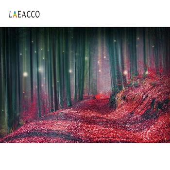 

Laeacco Magic Fairytale Forest Tree Fireflies Lights Mysterious Road Scene Photography Background Photo Backdrop For Photostudio