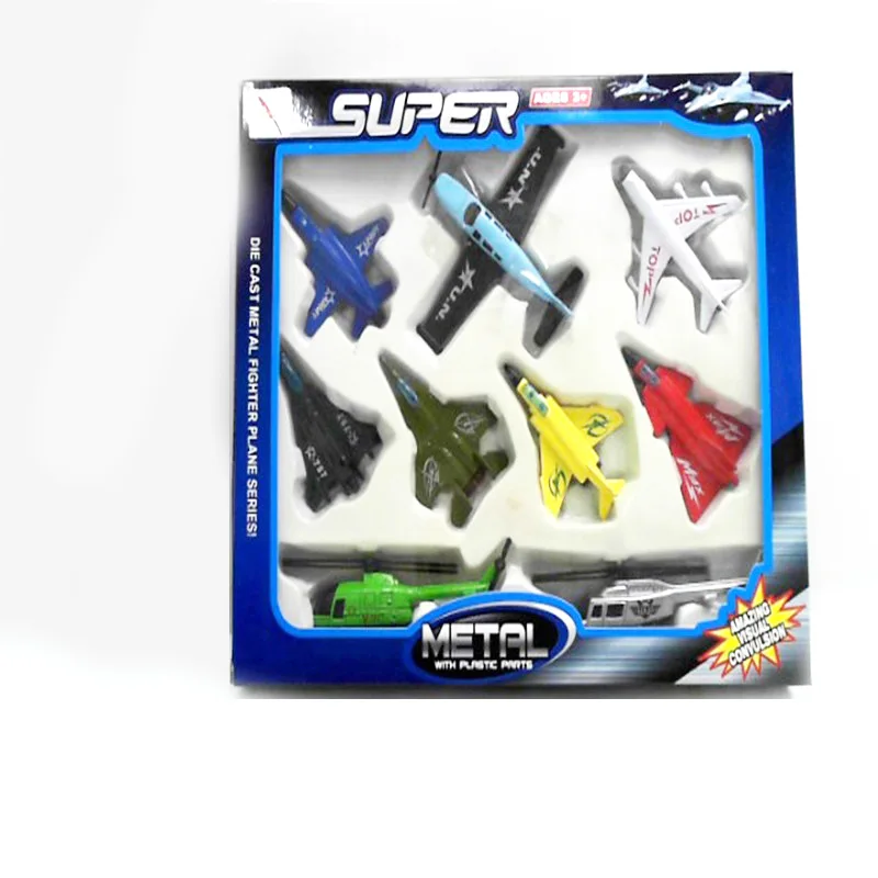 

CHILDREN'S Toy Alloy Model Military Warrior Fighter Plane Airplane Model Toy Baby Small Plane Set Combination