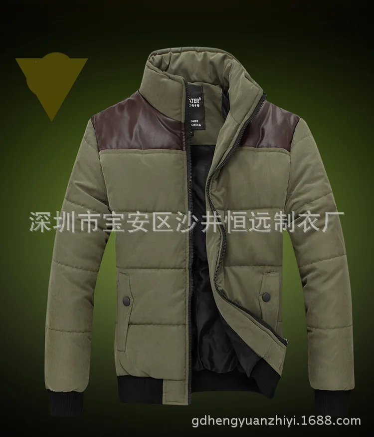 Stock Men's Cotton-padded Jacket Stand Collar Slim Fit Korean-style Fashion MEN'S Coat Cotton-padded Clothes Warm Male Padded