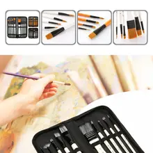 

Reusable 10Pcs/Set Durable Moderate Elasticity Watercolor Paint Brush Nylon Drawing Brush Set Wide Application for Adults