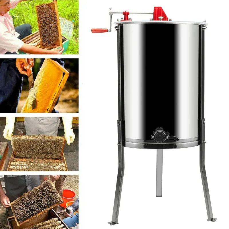 

1pc Stainless Steel Large 4 Frame Honey Extractor Manual Beekeeping Equipment New