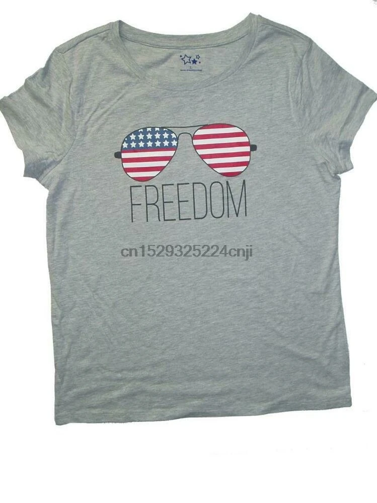 Женская футболка с американской графикой Солнцезащитные очки Freedom флагом