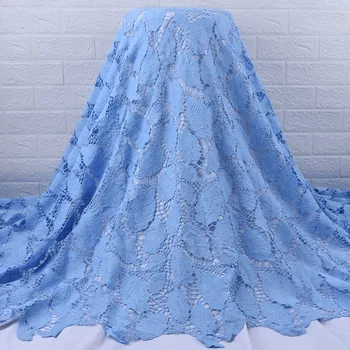 

Zhenguiru Sky Bule French Nigerian Water Soluble Guipure Lace Fabric High Quality African Lace Fabric For Dress SewingA1804