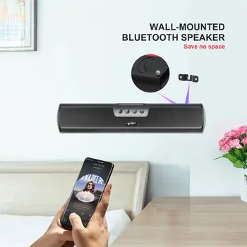 

Wireless Bluetooth 5.0 Soundbar Stereo Speaker Powerful Built In Storage Battery
